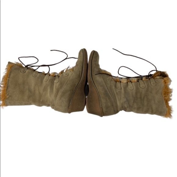 Maxine of Canada Fox Fur Suede Boots Size 9 - Picture 6 of 7